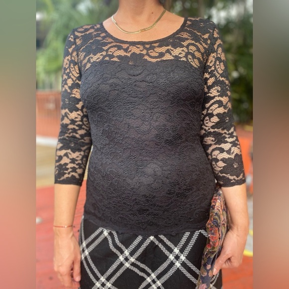 Boston Proper Lace Top Size Small Dark Acadamia FairyGoth - Picture 4 of 9